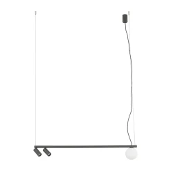 Lampadari Cucina-Selezionato da Mazzolaluce Lampadario a sospensione lungo antracite per illuminazione isola penisola cucina