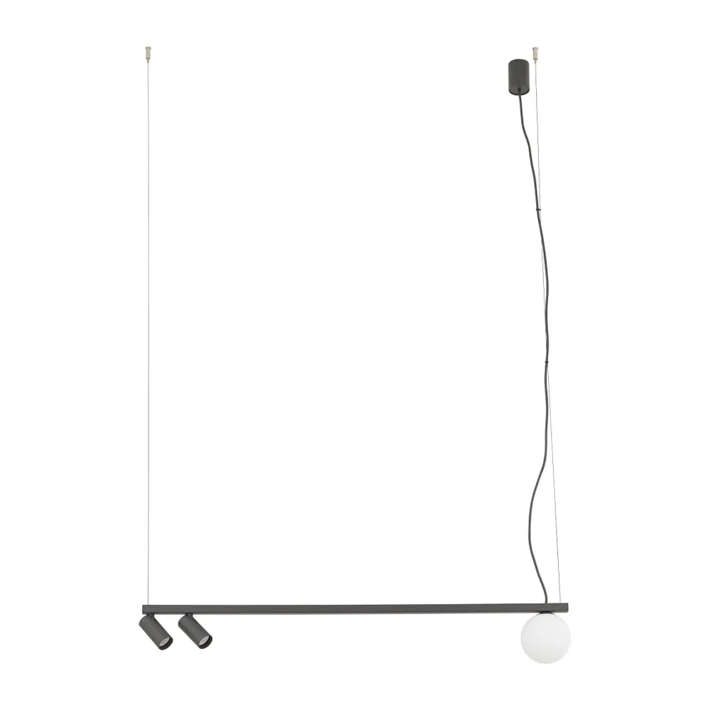 Lampadari Cucina-Selezionato da Mazzolaluce Lampadario a sospensione lungo antracite per illuminazione isola penisola cucina