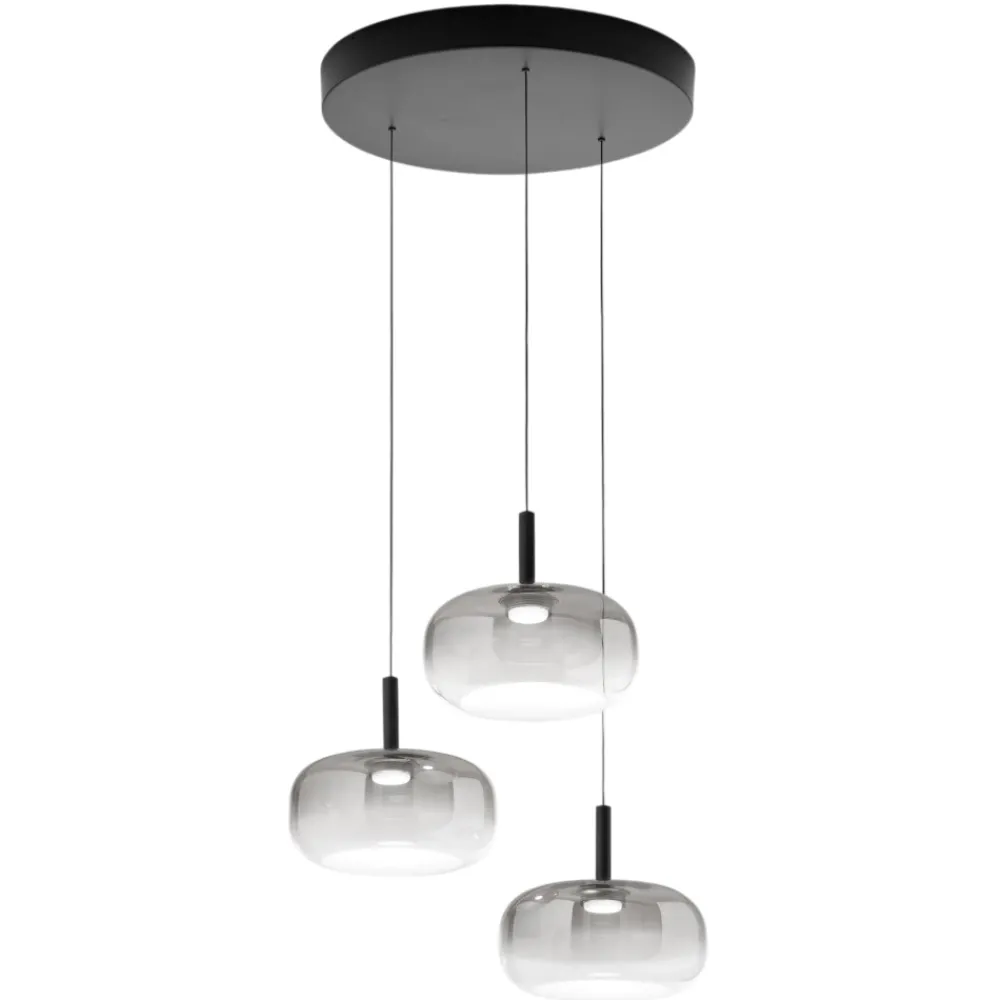 Lampadari Moderni-Fabas Luce Lampadario a sospensione moderna led 2700k 3000k 4000k fabas devero fume
