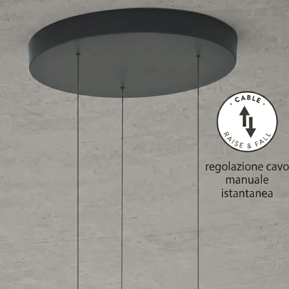 Lampadari Moderni-Fabas Luce Lampadario a sospensione moderna led 2700k 3000k 4000k fabas devero fume