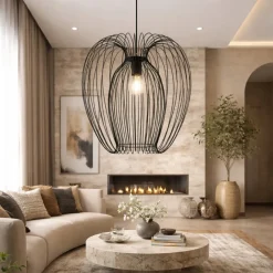 Lampadari Moderni-Fabas Luce Lampadario a sospensione moderno nero 40cm in metallo fabas camp