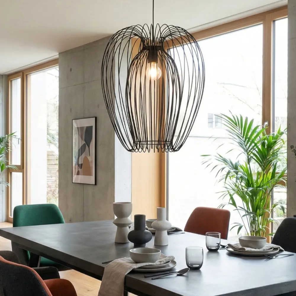 Lampadari Moderni-Fabas Luce Lampadario a sospensione moderno nero 40cm in metallo fabas camp