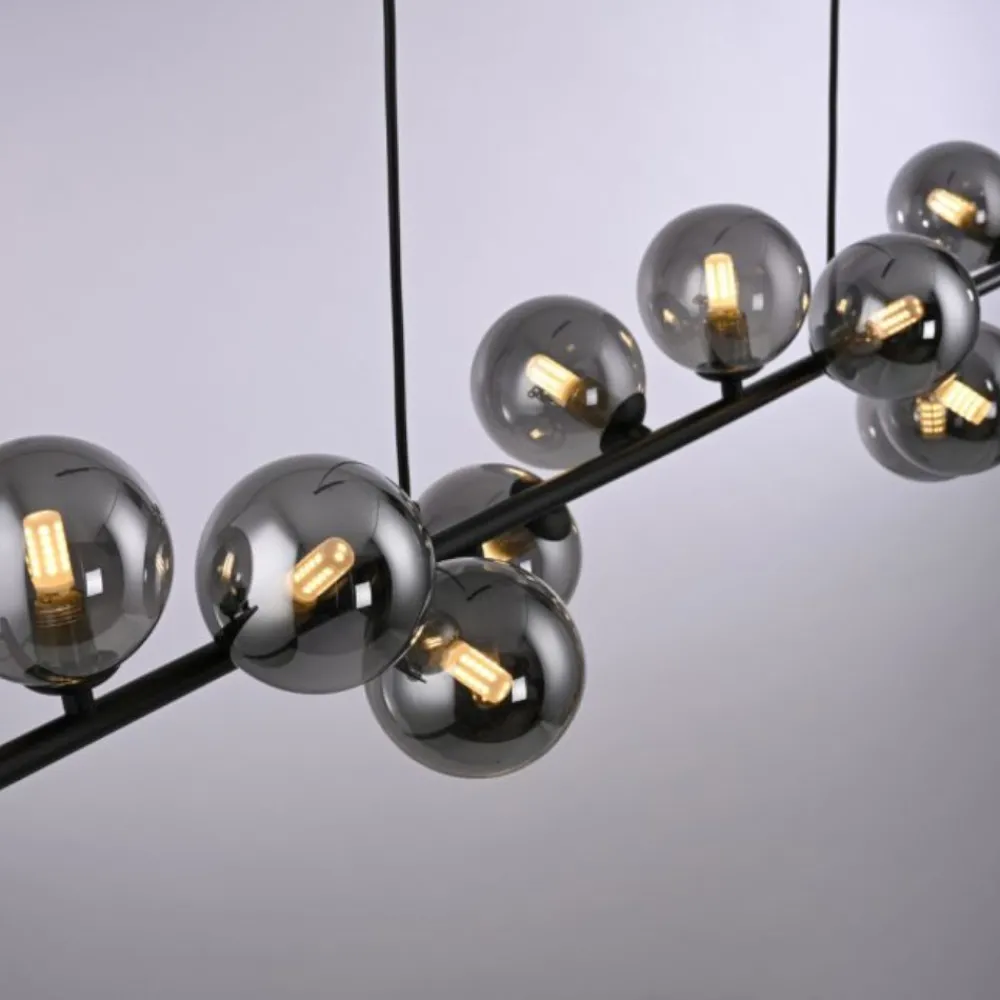 Lampadari Moderni-Selezionato da Mazzolaluce Lampadario a sospensione moderno spirale sfere di vetro per sala da pranzo