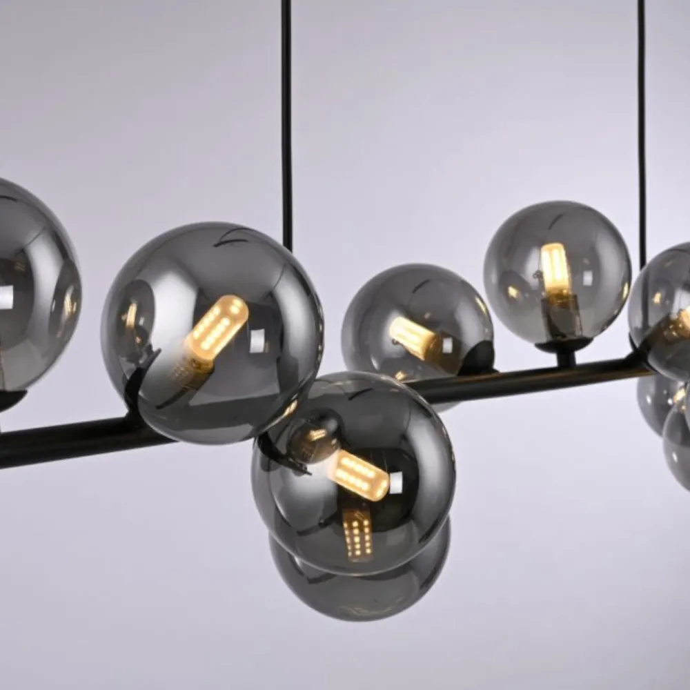 Lampadari Moderni-Selezionato da Mazzolaluce Lampadario a sospensione moderno spirale sfere di vetro per sala da pranzo