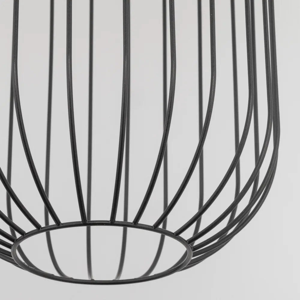 Lampade A Sospensione-Selezionato da Mazzolaluce Lampadario a sospensione nero gabbia di metallo design moderno