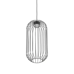 Lampade A Sospensione-Selezionato da Mazzolaluce Lampadario a sospensione nero gabbia di metallo design moderno