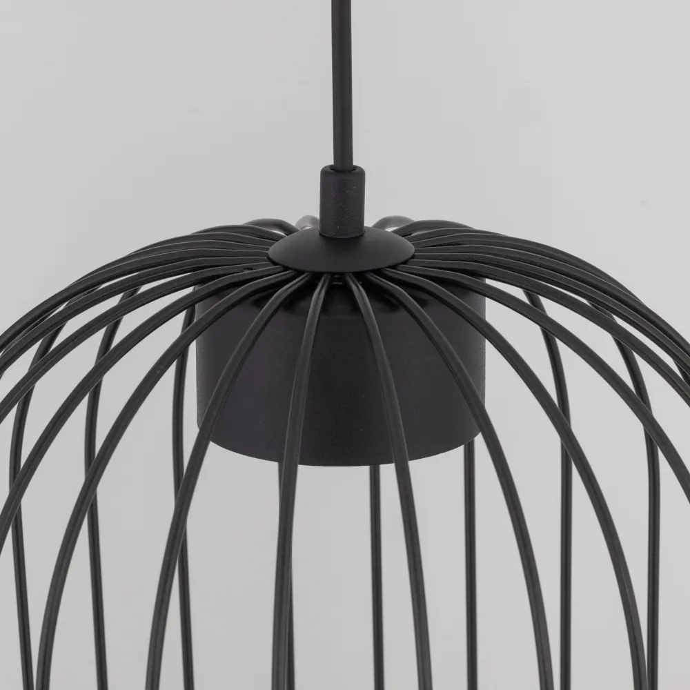 Lampade A Sospensione-Selezionato da Mazzolaluce Lampadario a sospensione nero gabbia di metallo design moderno