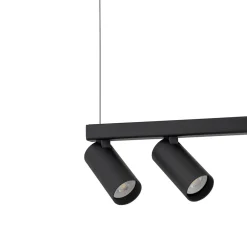 Lampadari Cucina-Selezionato da Mazzolaluce Lampadario a sospensione nero con faretti per isola penisola cucina