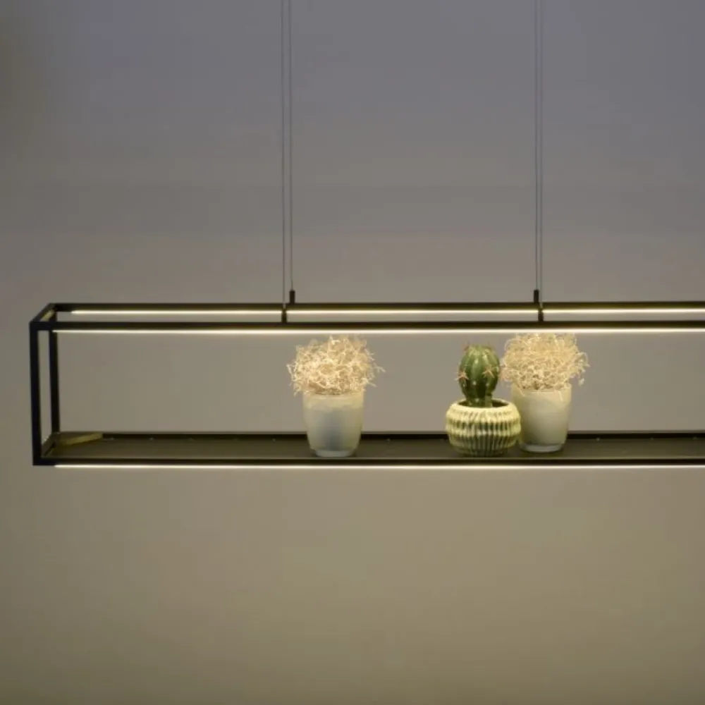 Lampadari Moderni-Selezionato da Mazzolaluce Lampadario a sospensione nero porta oggetti moderno led 3000k