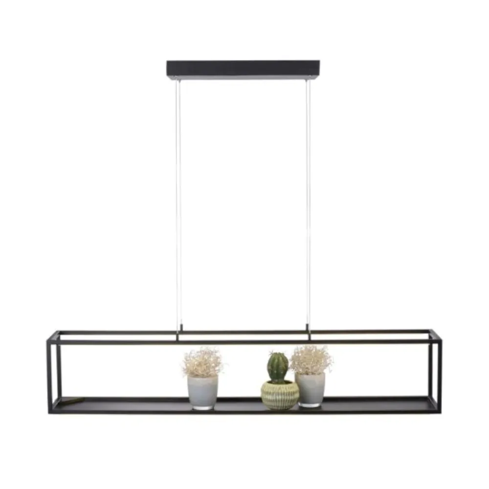 Lampadari Moderni-Selezionato da Mazzolaluce Lampadario a sospensione nero porta oggetti moderno led 3000k