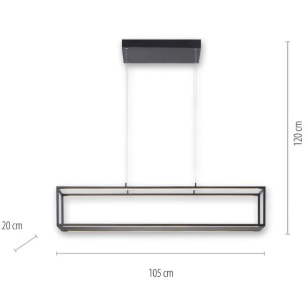 Lampadari Moderni-Selezionato da Mazzolaluce Lampadario a sospensione nero porta oggetti moderno led 3000k