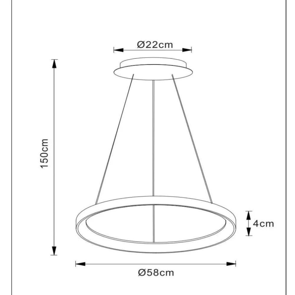 Lampadari Moderni-Selezionato da Mazzolaluce Lampadario a sospensione nero anello led dimmerabile per soggiorno
