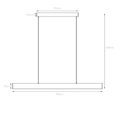 Lampadari Moderni-Selezionato da Mazzolaluce Lampadario a sospensione nero barra da tavolo led 2700k dimmerabile