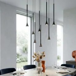 Lampadari Moderni-Fabas Luce Lampadario a sospensione nera per tavolo soggiorno moderno susa