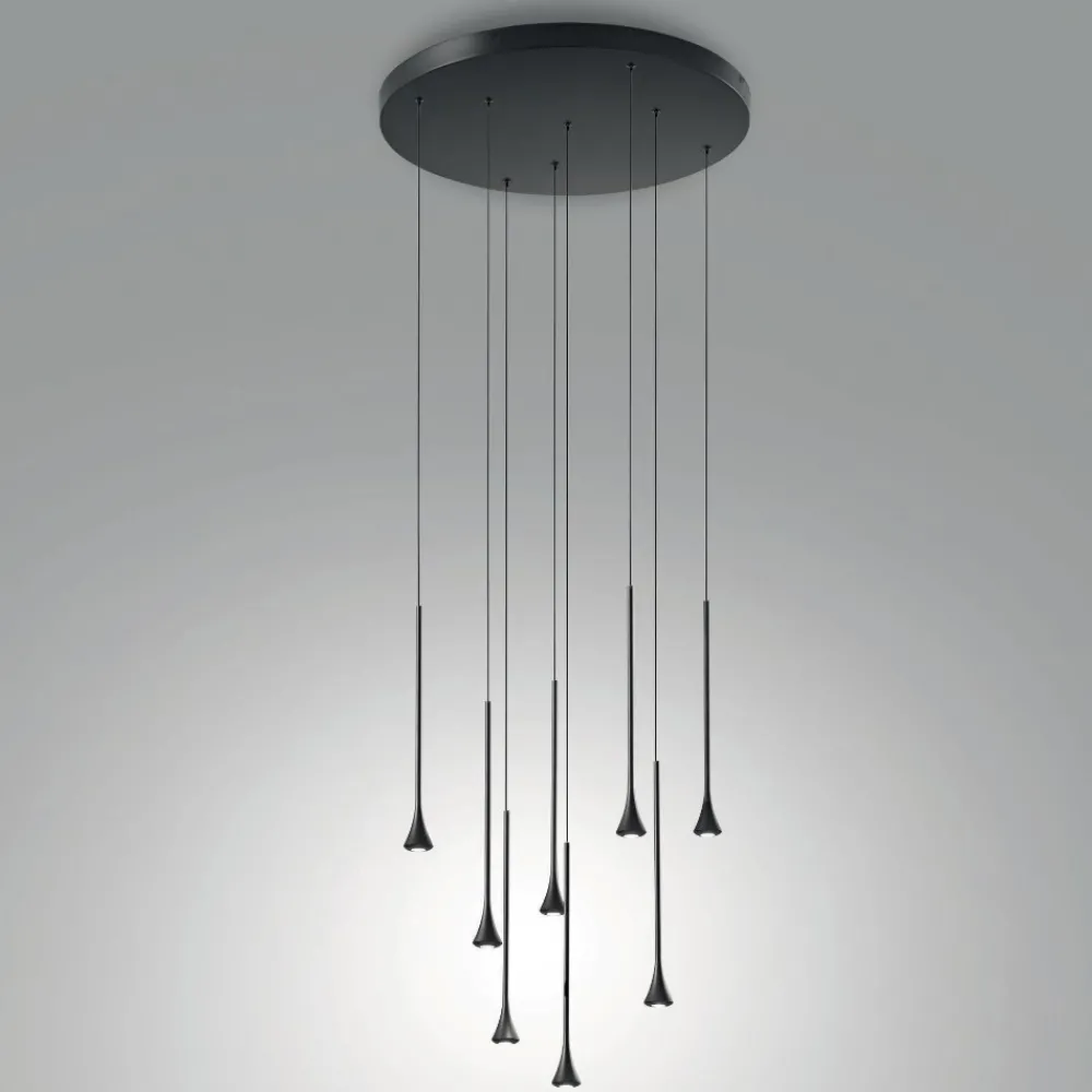 Lampadari Moderni-Fabas Luce Lampadario a sospensione nera per tavolo soggiorno moderno susa