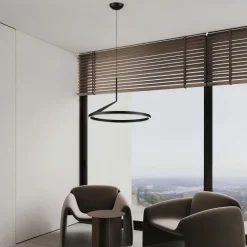 Lampadari Moderni-Selezionato da Mazzolaluce Lampadario a sospensione nero biemissione moderno led 2700k-3000k-4000k