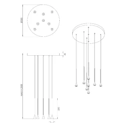 Lampadari Moderni-Fabas Luce Lampadario a sospensione ottone nero moderno per soggiorno fabas susa