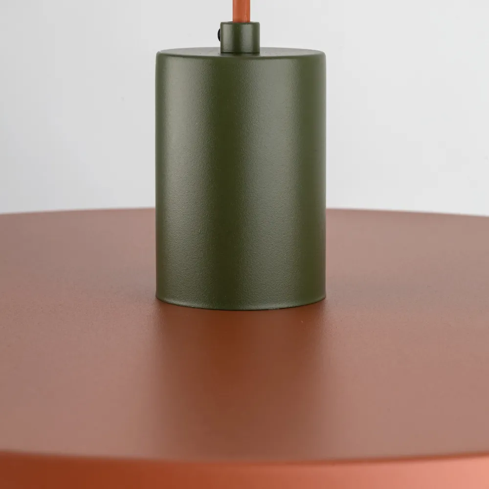 Lampadari Cucina-Selezionato da Mazzolaluce Lampadario a sospensione per sala da pranzo piatto 40 cm mattone verde
