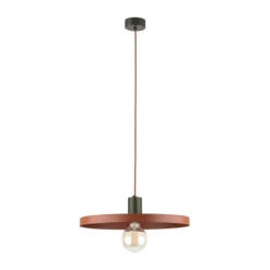 Lampadari Cucina-Selezionato da Mazzolaluce Lampadario a sospensione per sala da pranzo piatto 40 cm mattone verde