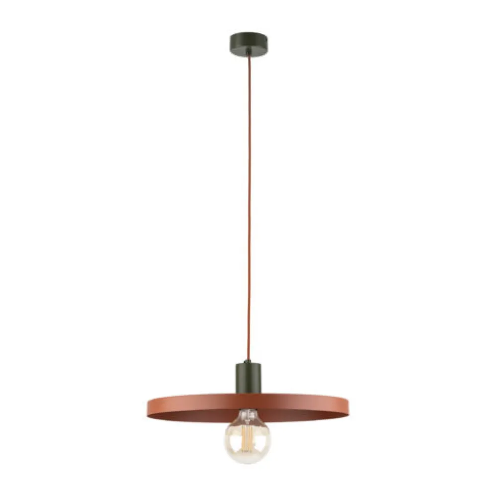 Lampadari Cucina-Selezionato da Mazzolaluce Lampadario a sospensione per sala da pranzo piatto 40 cm mattone verde
