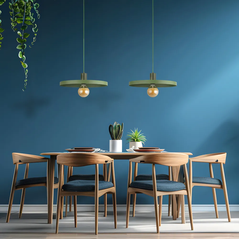 Lampadari Cucina-Selezionato da Mazzolaluce Lampadario a sospensione per cucina piatto 40 cm verde