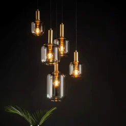 Lampadari Moderni-Selezionato da Mazzolaluce Lampadario a sospensione per soggiorno vetri fume pendenti