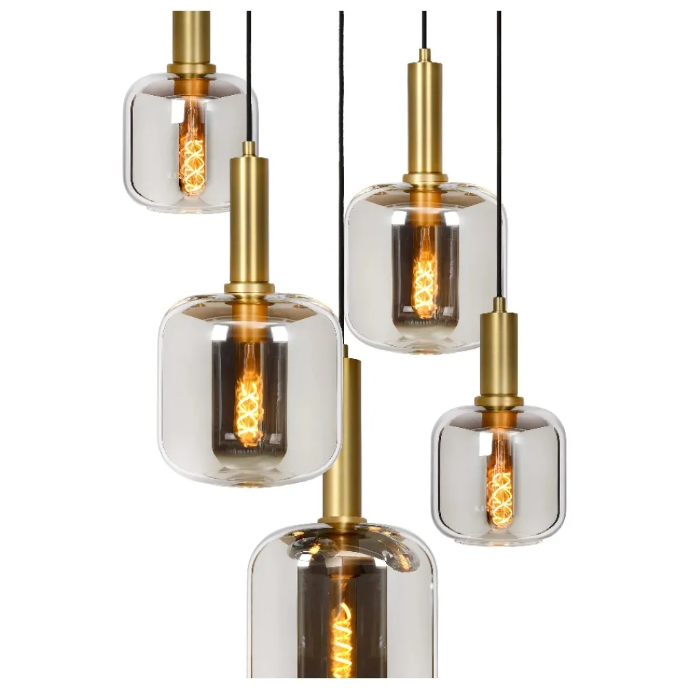 Lampadari Moderni-Selezionato da Mazzolaluce Lampadario a sospensione per soggiorno vetri fume pendenti