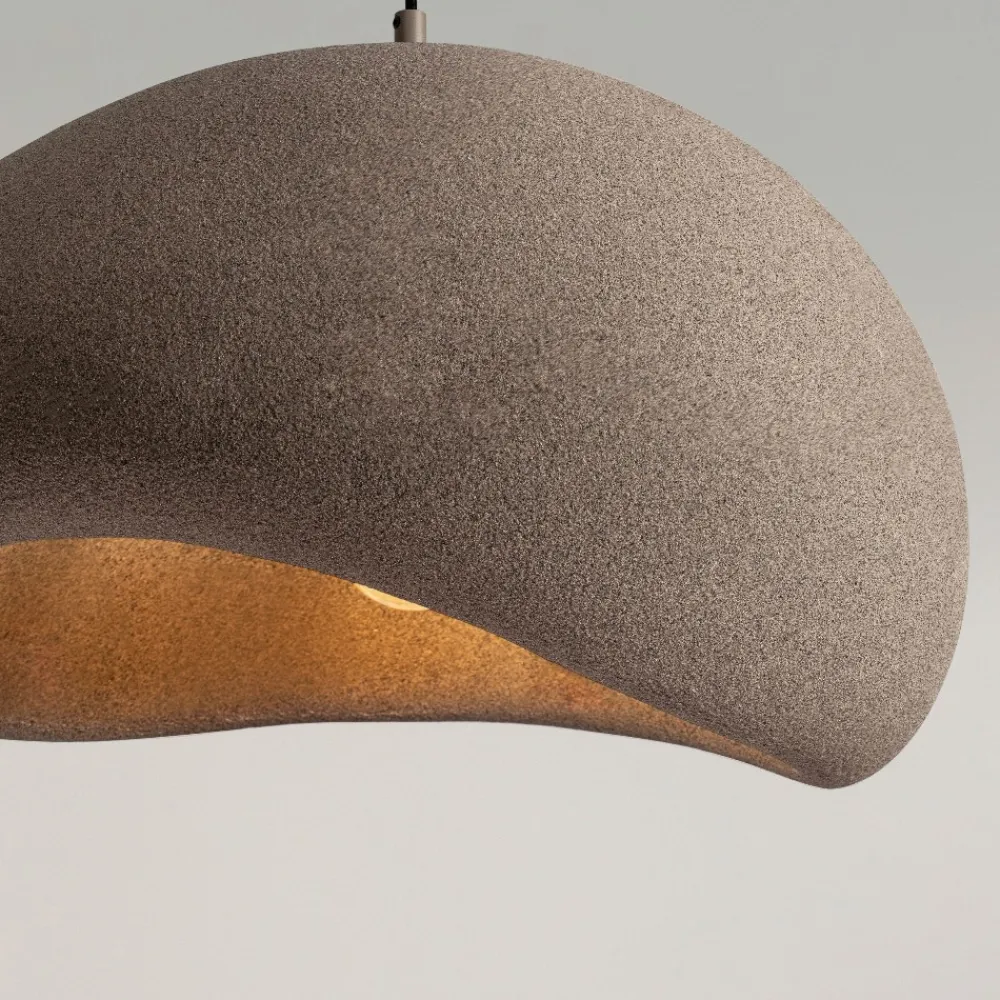 Lampadari Moderni-Selezionato da Mazzolaluce Lampadario a sospensione wabi sabi marrone 50cm design japandi