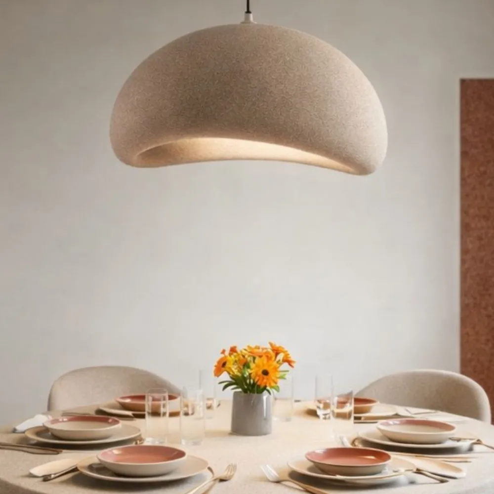 Lampadari Moderni-Selezionato da Mazzolaluce Lampadario a sospensione wabi sabi marrone 50cm design japandi