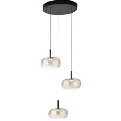 Lampadari Moderni-Fabas Luce Lampadario a sospensioni in vetro cognac fabas devero led 2700k 3000k 4000k