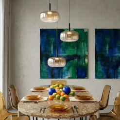 Lampadari Moderni-Fabas Luce Lampadario a sospensioni in vetro cognac fabas devero led 2700k 3000k 4000k