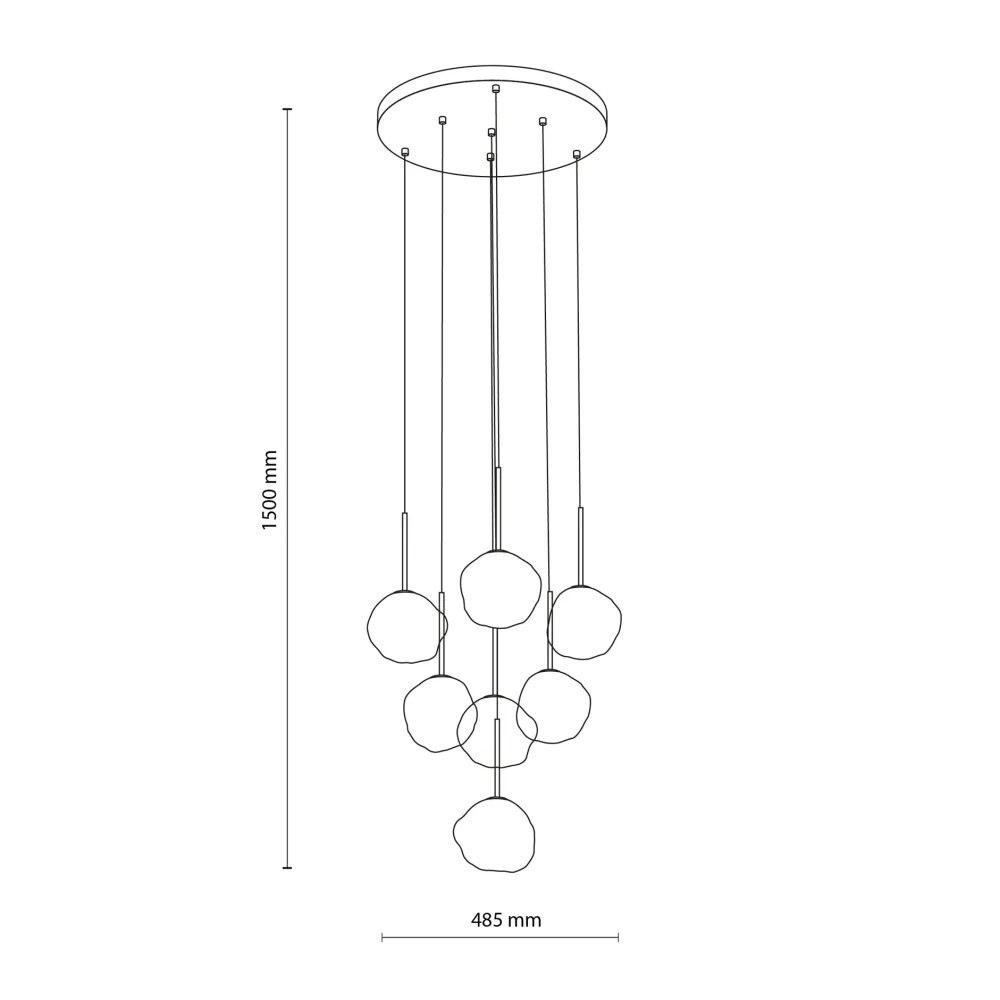 Lampadari Moderni-Selezionato da Mazzolaluce Lampadario a sospensioni in vetro cognac pendenti design moderno per soggiorno