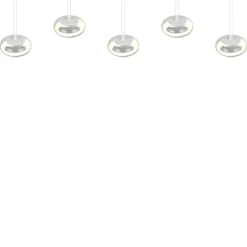 Lampadari Moderni-Selezionato da Mazzolaluce Lampadario a 5 sospensioni moderne in vetro trasparente led 4000k