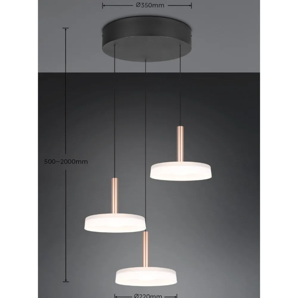 Lampadari Moderni-Selezionato da Mazzolaluce Lampadario a 3 sospensioni vetri bianchi legno per soggiorno moderno