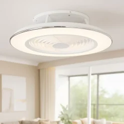 Ventilatori Da Soffitto-Selezionato da Mazzolaluce Lampadario a ventilatore da soffitto bianco con luce 18mq con telecomando