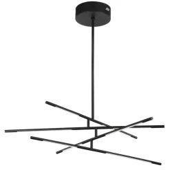 Lampadari Moderni-Selezionato da Mazzolaluce Lampadario bacchette led 3000k nero orientabili per soggiorno moderno