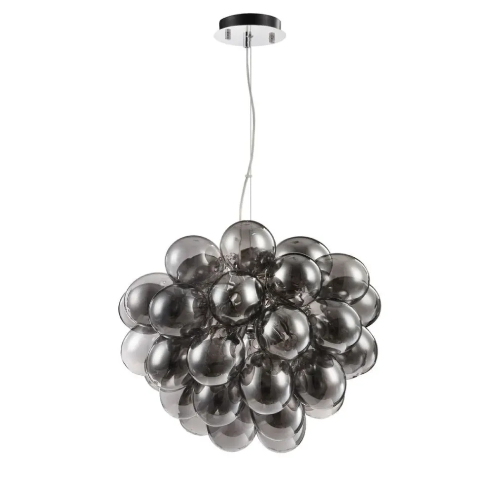 Lampadari Moderni-Maytoni Lampadario balbo per soggiorno moderno grappolo vetri fume trasparenti