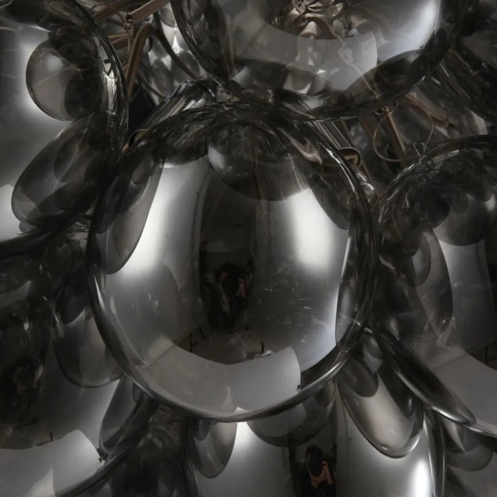 Lampadari Moderni-Maytoni Lampadario balbo per soggiorno moderno grappolo vetri fume trasparenti