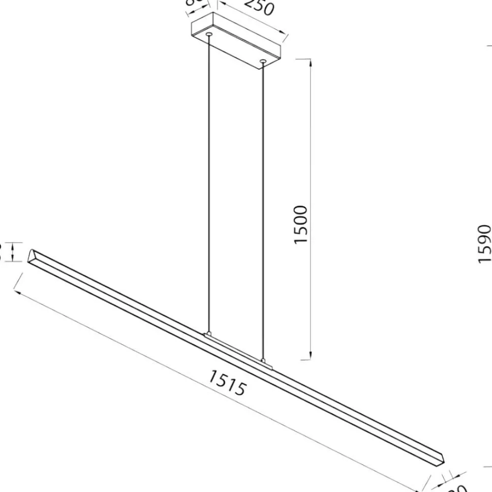 Lampadari Moderni-Selezionato da Mazzolaluce Lampadario barra 151cm led nera moderna per tavolo