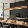 Lampadari Moderni-Selezionato da Mazzolaluce Lampadario barra di legno a sospensione per tavolo sala da pranzo