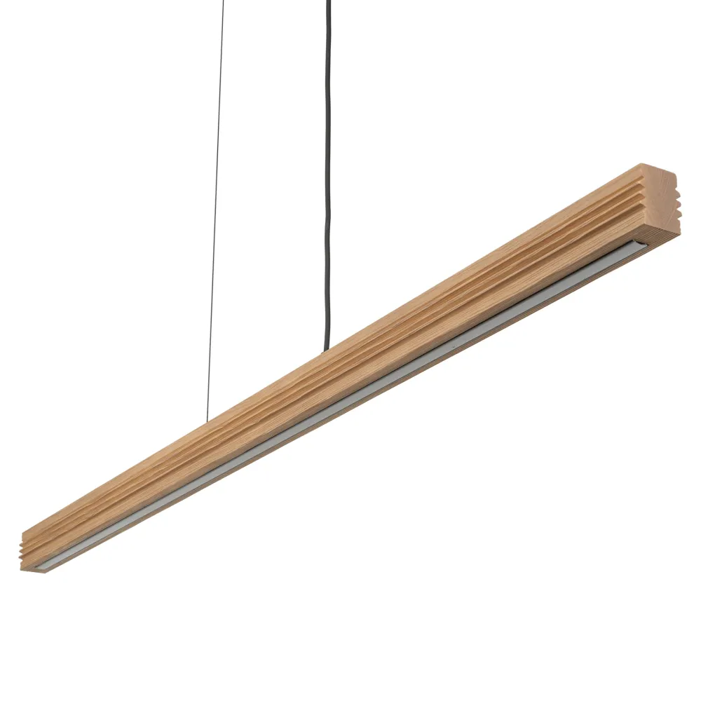 Lampadari Moderni-Selezionato da Mazzolaluce Lampadario barra di legno a sospensione per tavolo sala da pranzo