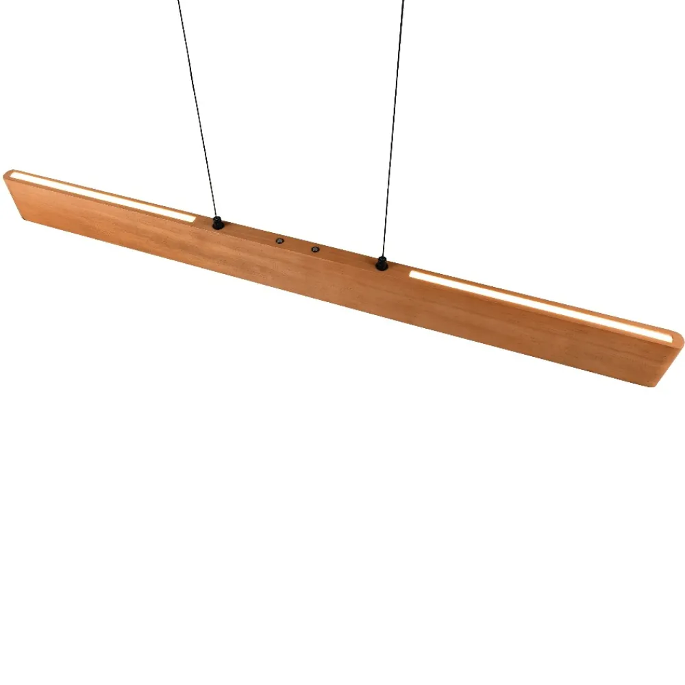 Lampadari Moderni-Selezionato da Mazzolaluce Lampadario barra di legno 115cm led 2700k a 6000k per tavolo da pranzo