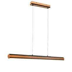 Lampadari Moderni-Selezionato da Mazzolaluce Lampadario barra di legno led biemissione per tavolo da pranzo