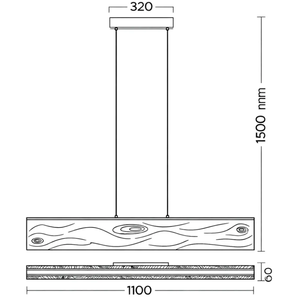Lampadari Moderni-Selezionato da Mazzolaluce Lampadario barra di legno per tavolo sala da pranzo touch dimmer