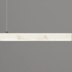 Lampadari Cucina-Selezionato da Mazzolaluce Lampadario barra di pietra effetto alabastro bianco per isola cucina