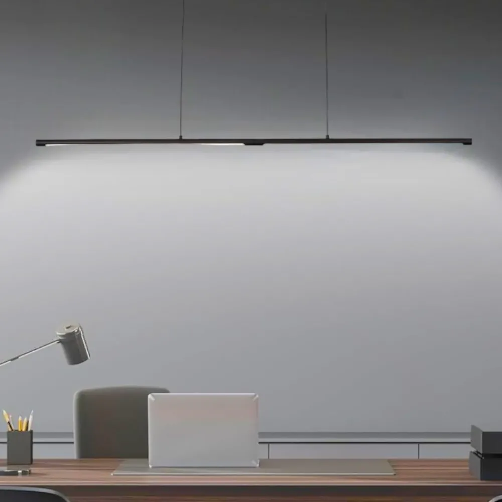Lampadari Moderni-Selezionato da Mazzolaluce Lampadario barra sottile moderno nero led 21w 3000k
