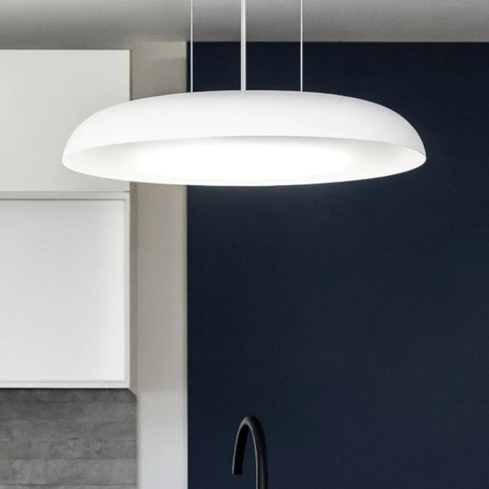 Lampadari Cucina-Selezionato da Mazzolaluce Lampadario bianco 40cm per cucina led dimmerabile 2700k 4000k