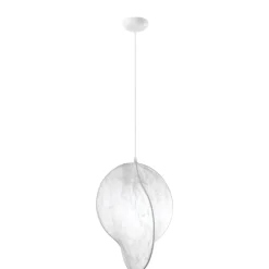 Lampadari Moderni-Selezionato da Mazzolaluce Lampadario bianco design moderno in seta di gelso 50cm