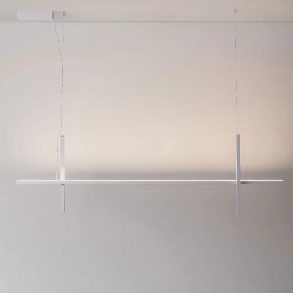 Lampadari Cucina-Selezionato da Mazzolaluce Lampadario bianco design per isola cucina moderna led 30w 3000k