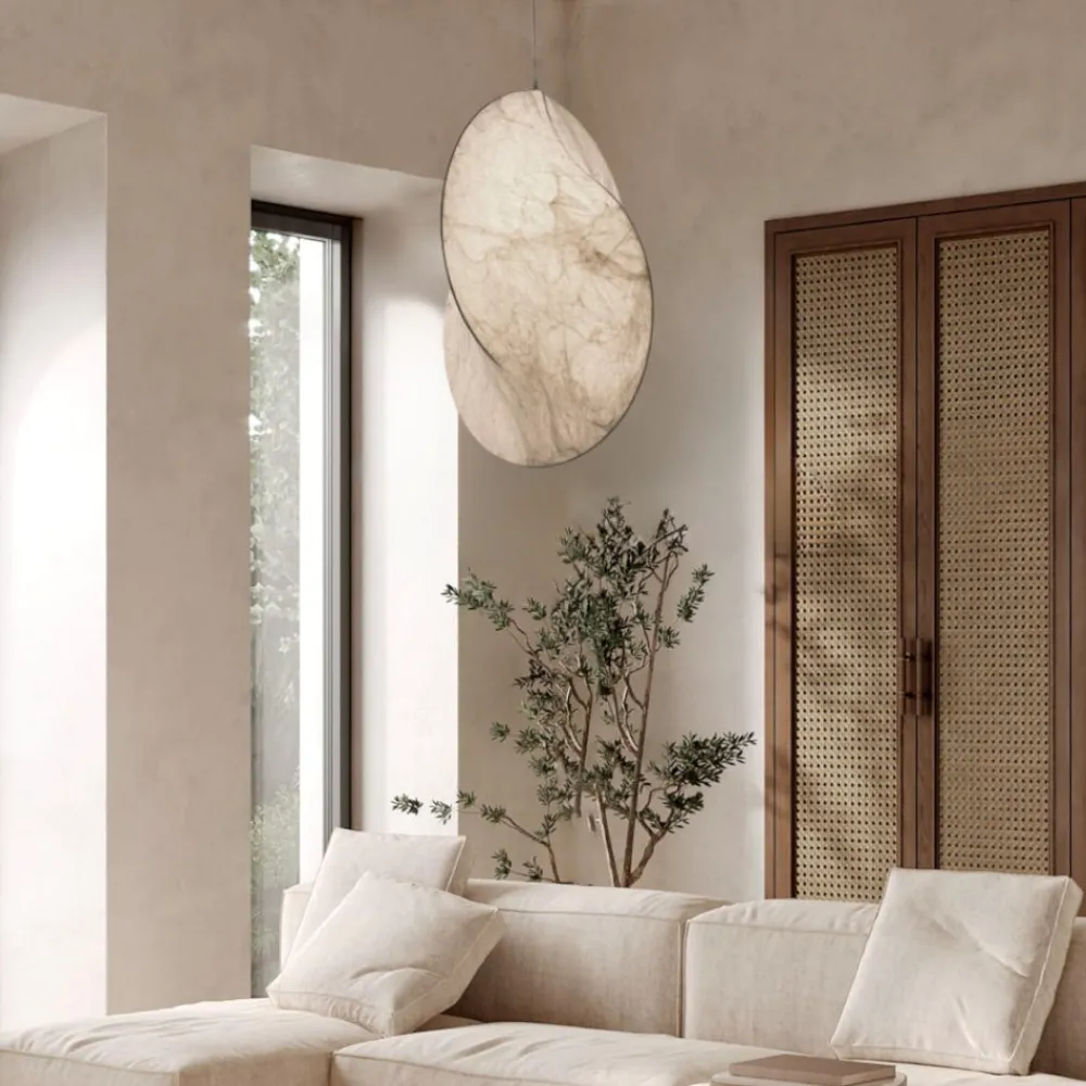 Lampadari Moderni-Selezionato da Mazzolaluce Lampadario bianco di seta di gelso 62cm design moderno